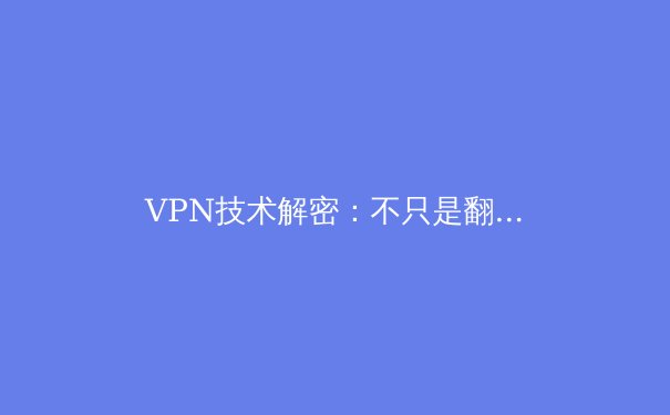 VPN技术解密：不只是翻墙工具，更是数字时代的隐私堡垒 - 3