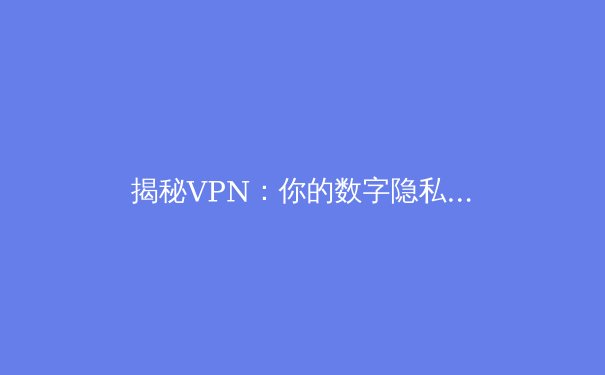 揭秘VPN：你的数字隐私护盾与网络自由之钥 - 3
