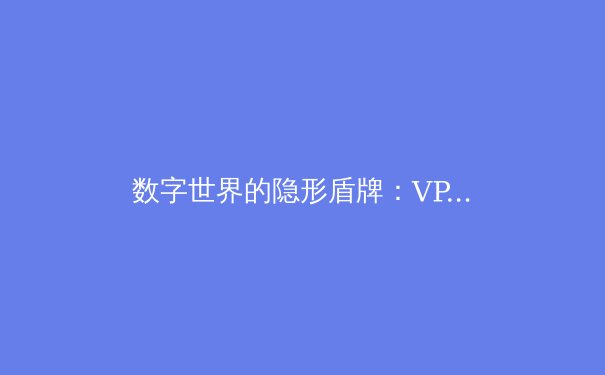 数字世界的隐形盾牌：VPN如何重塑你的网络自由与安全 - 3