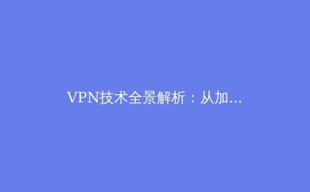 VPN技术全景解析：从加密隧道到数字自由的智能桥梁 - 4