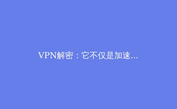 VPN解密：它不仅是加速器，更是您数字生活的隐形防护盾 - 3